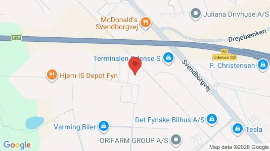 Lagerlokaler til leje i Odense S - kort over placeringen