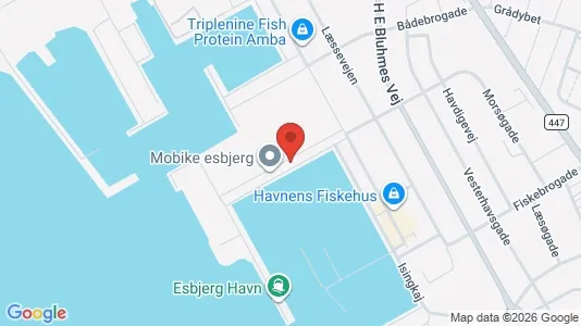 Lagerlokaler til leje i Esbjerg Centrum - kort over placeringen