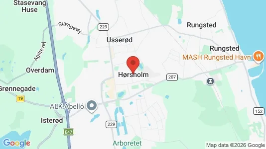 Værkstedslokaler til leje i Hørsholm - kort over placeringen