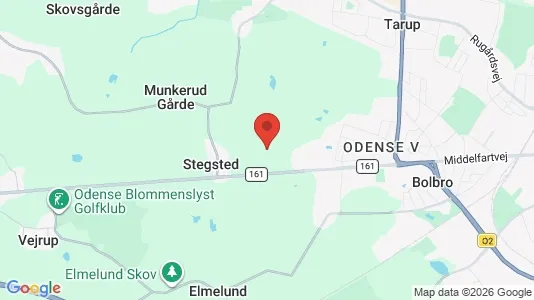 Værkstedslokaler til leje i Odense V - kort over placeringen