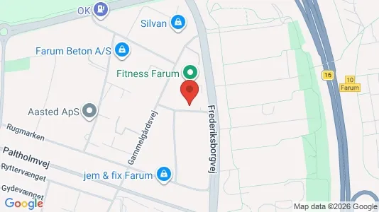 Værkstedslokaler til leje i Farum - kort over placeringen