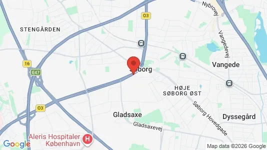 Lagerlokaler til salg i Søborg - kort over placeringen