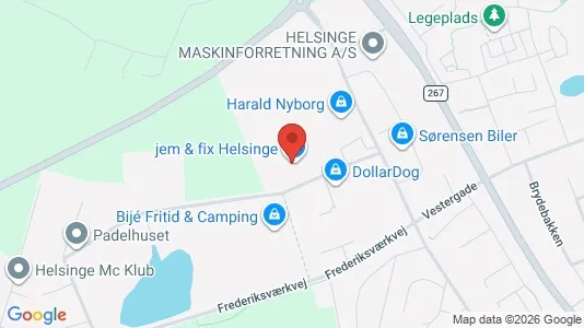 Lagerlokaler til leje i Helsinge - kort over placeringen