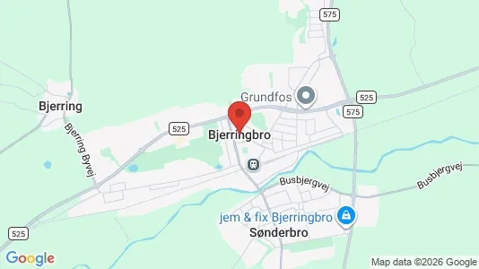 Værkstedslokaler til leje i Bjerringbro - kort over placeringen