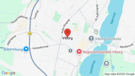 Værkstedslokaler til leje i Viborg - kort over placeringen