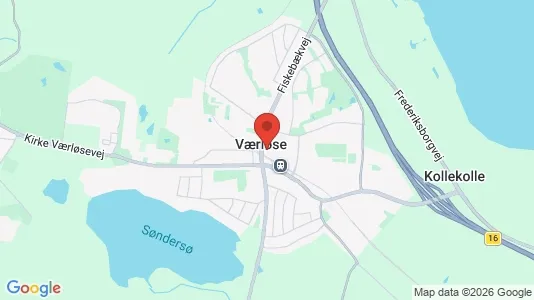 Værkstedslokaler til leje i Værløse - kort over placeringen