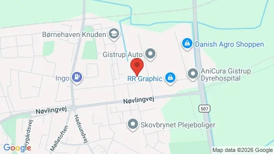Kontorlokaler til salg i Gistrup - kort over placeringen