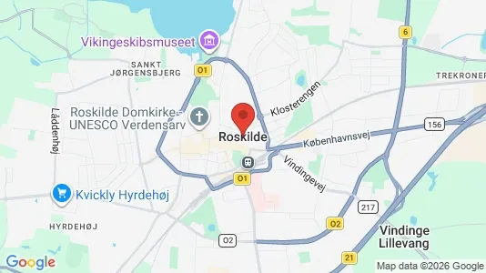Værkstedslokaler til leje i Roskilde - kort over placeringen