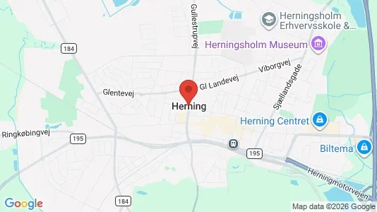 Værkstedslokaler til leje i Herning - kort over placeringen